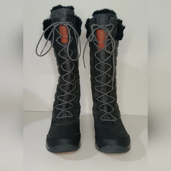 Salomon Hime High Snow Winter Boots Womens Size 7 EUR 38 Black Asphalt Pewter - Picture 3 of 12